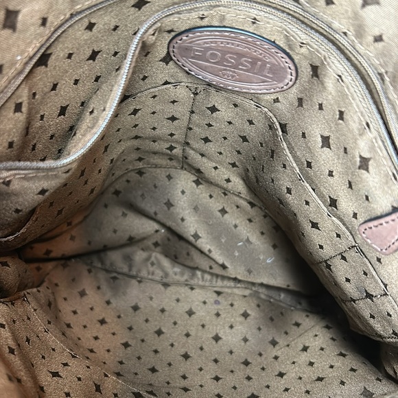 Fossil vintage black leather explorer shoulder bag with fold over top - Picture 10 of 10